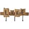 Brown Wood Handmade Live Edge Lake Sign 3 Hanger Wall Hook with Metal Accents